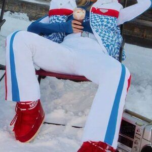 NWT - White, Red, Blue Fit And Flare Ski Pants PRETTYLITTLETHING SKI